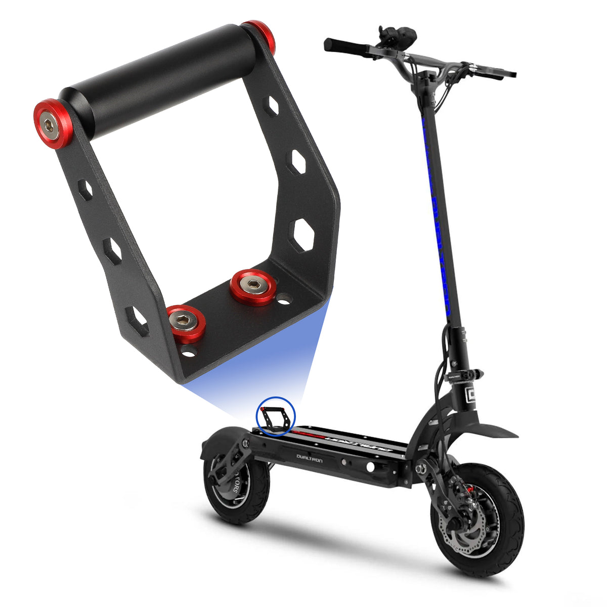 Poignée de Transport Arrière en Aluminium Noir et Rouge, vue 5