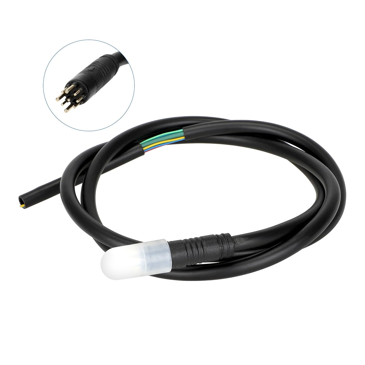 Câble moteur étanche noir de 1 mètre avec connecteur 9 broches pour trottinette électrique