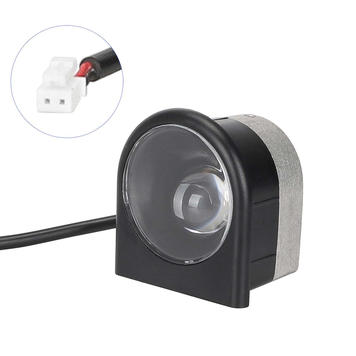 Phare avant LED noir avec son câble de connexion