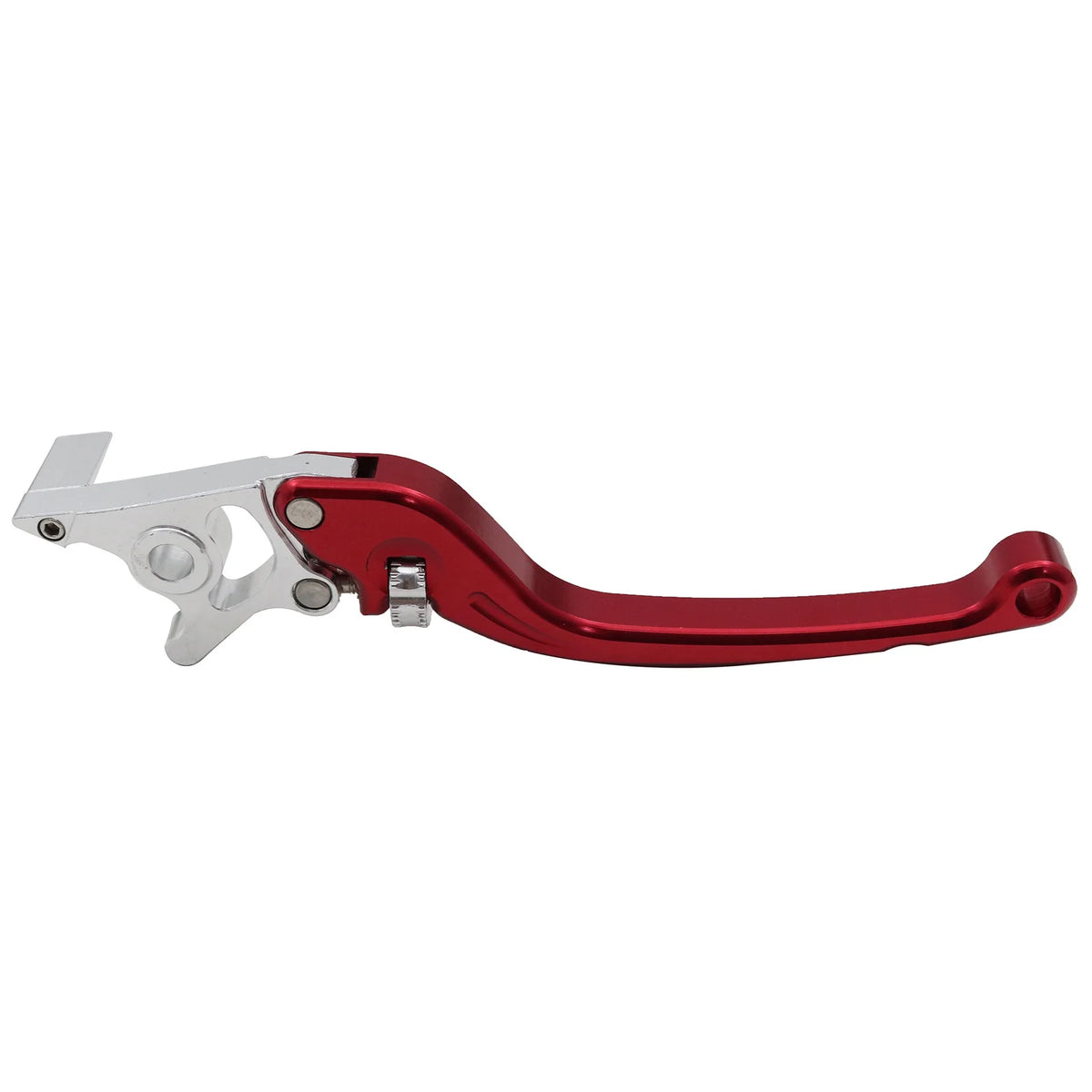Poignée de frein droite rouge et argentée en aluminium CNC pour trottinette électrique