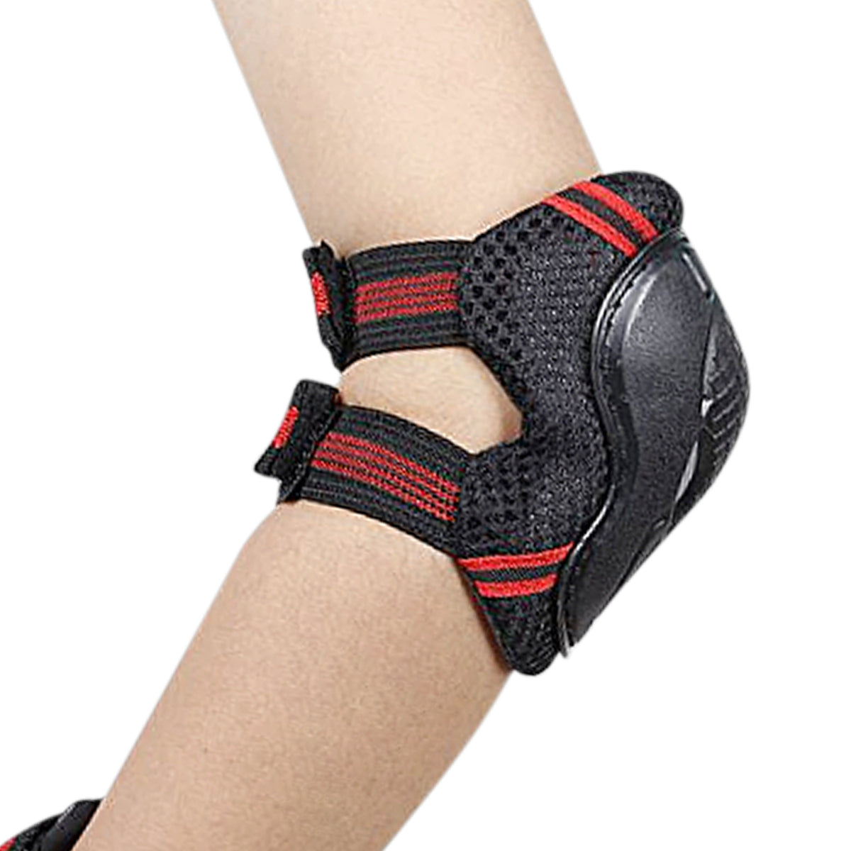 Kit de Protections Genouillères Coudières Protège-Poignets Taille M Noir et Rouge, vue 5