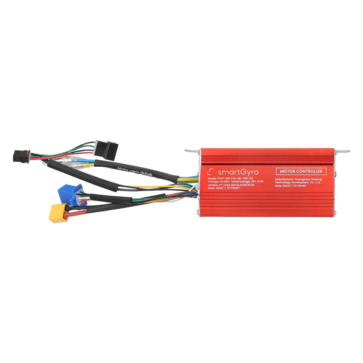 Contrôleur d'origine avant 48V en aluminium rouge avec ses câbles de connexion