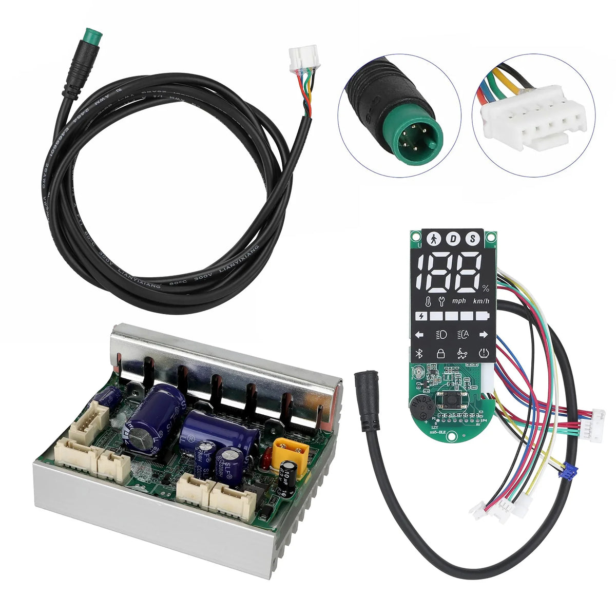 Kit contrôleur, carte d'affichage Bluetooth et câble principal pour trottinette électrique
