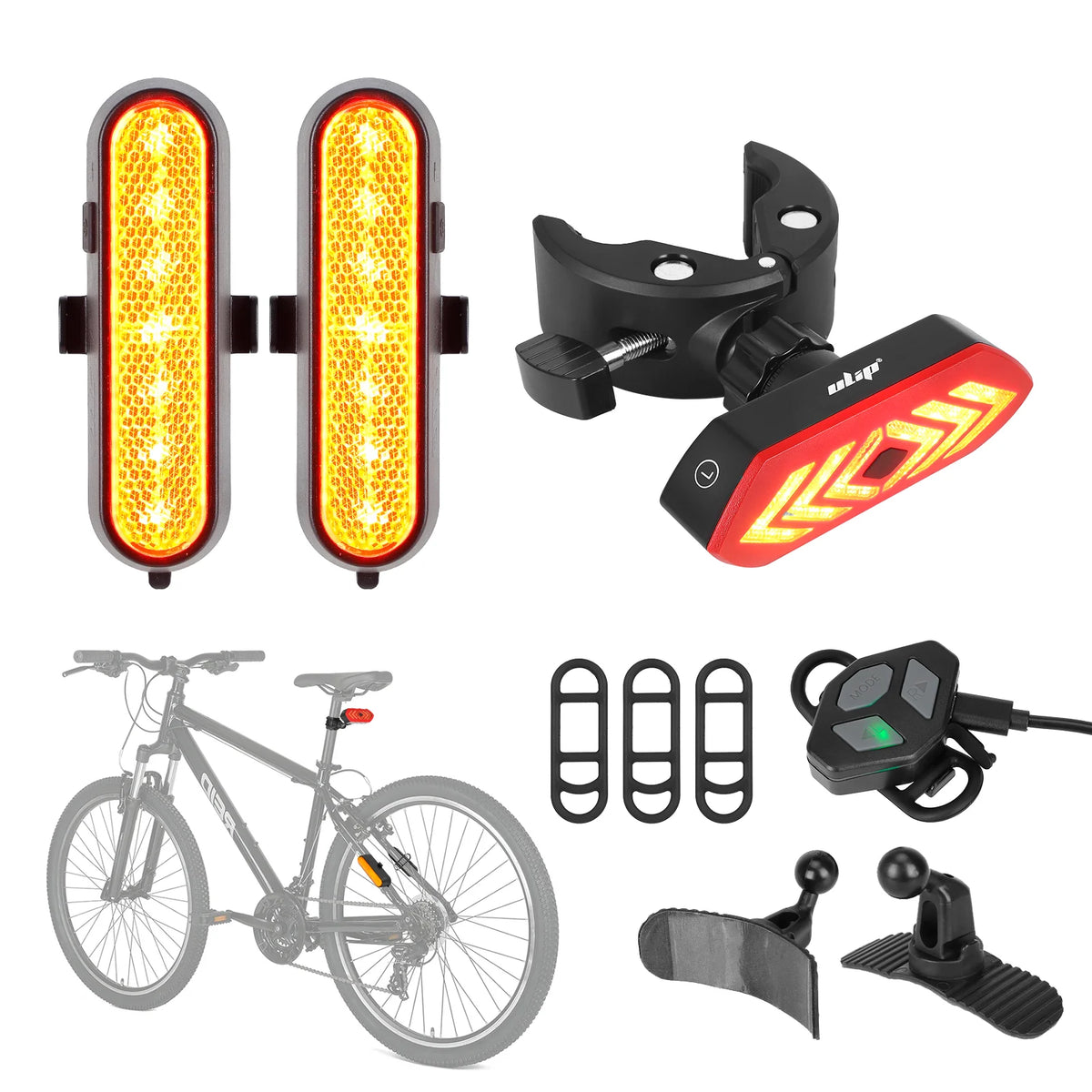 Kit de clignotants rechargeables sans fil avec feu arrière et télécommande