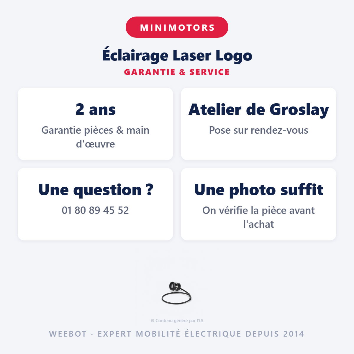 Éclairage Laser Logo : garantie 2 ans et service après-vente
