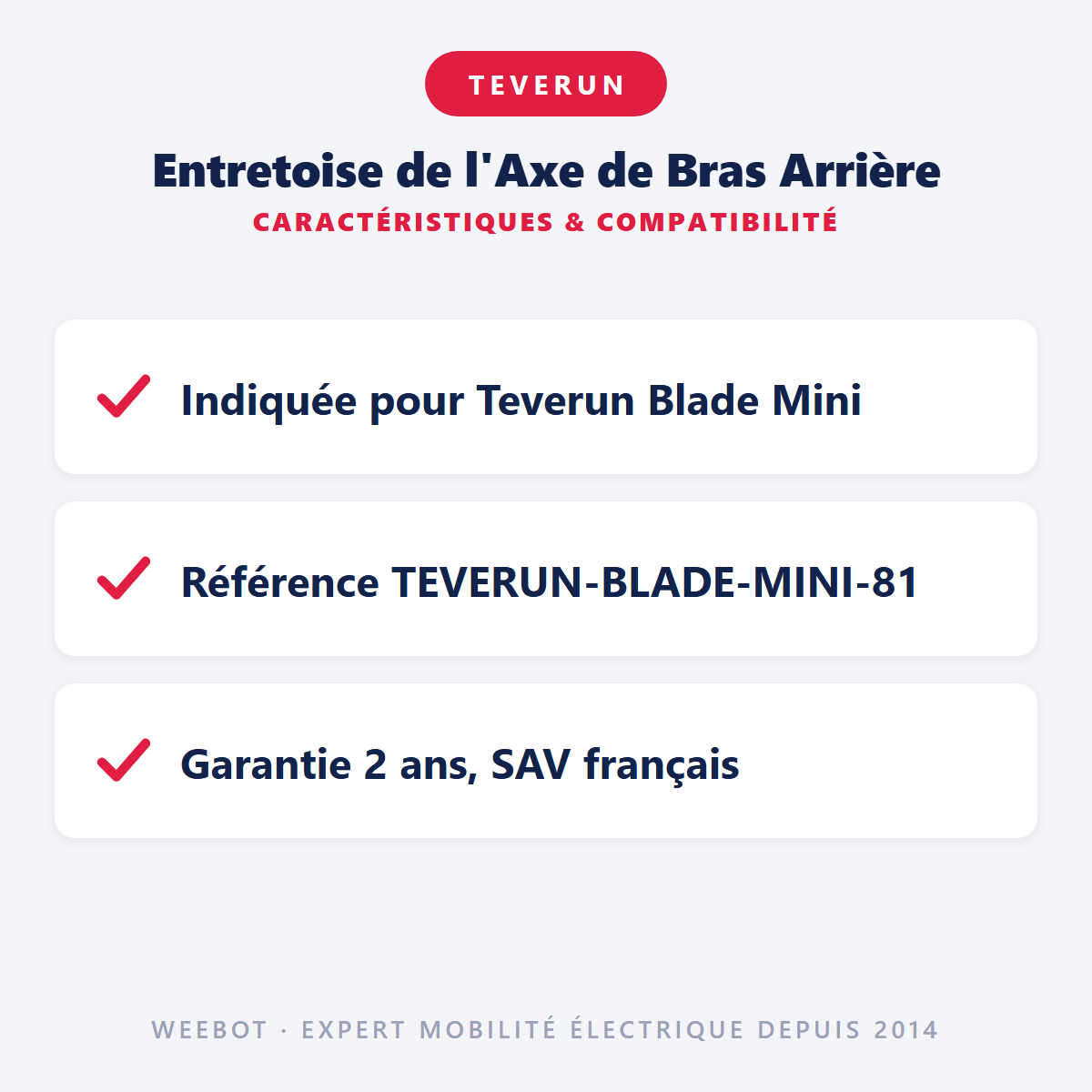 Entretoise de l'Axe de Bras Arrière : caractéristiques et compatibilité