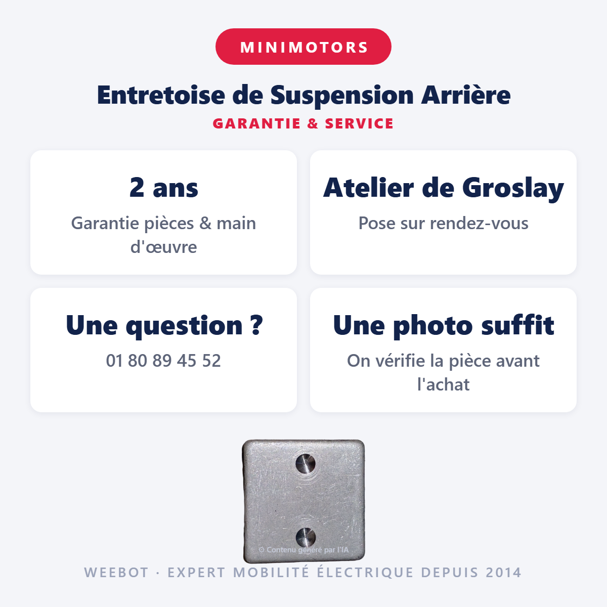 Entretoise de Suspension Arrière : garantie 2 ans et service après-vente