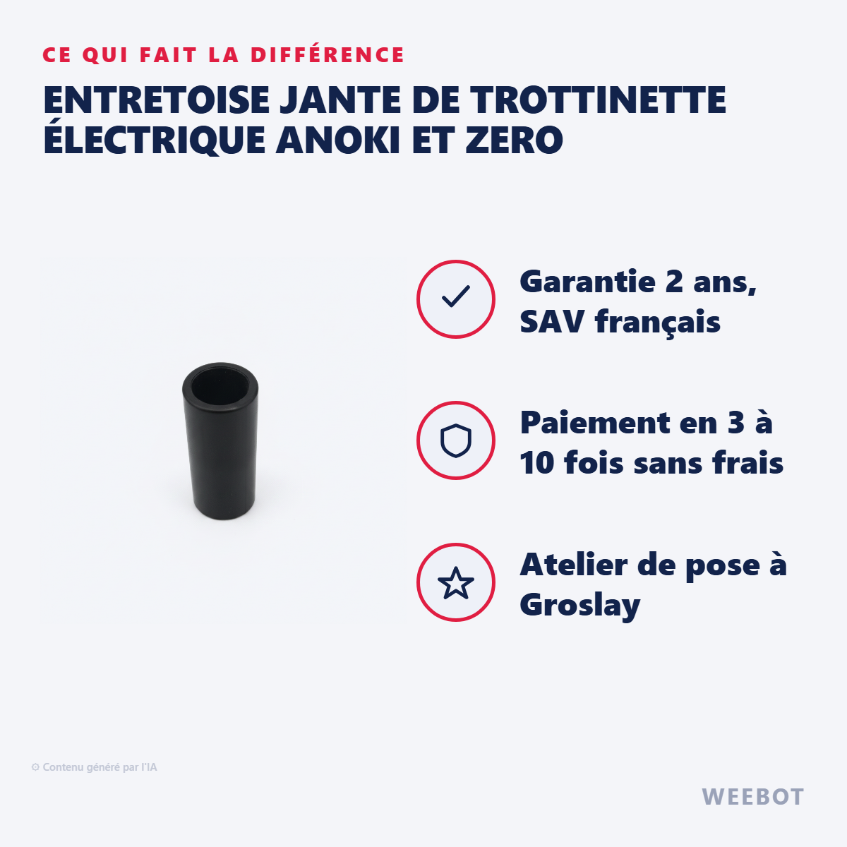 Entretoise Jante de trottinette électrique Anoki et Zero : les points forts
