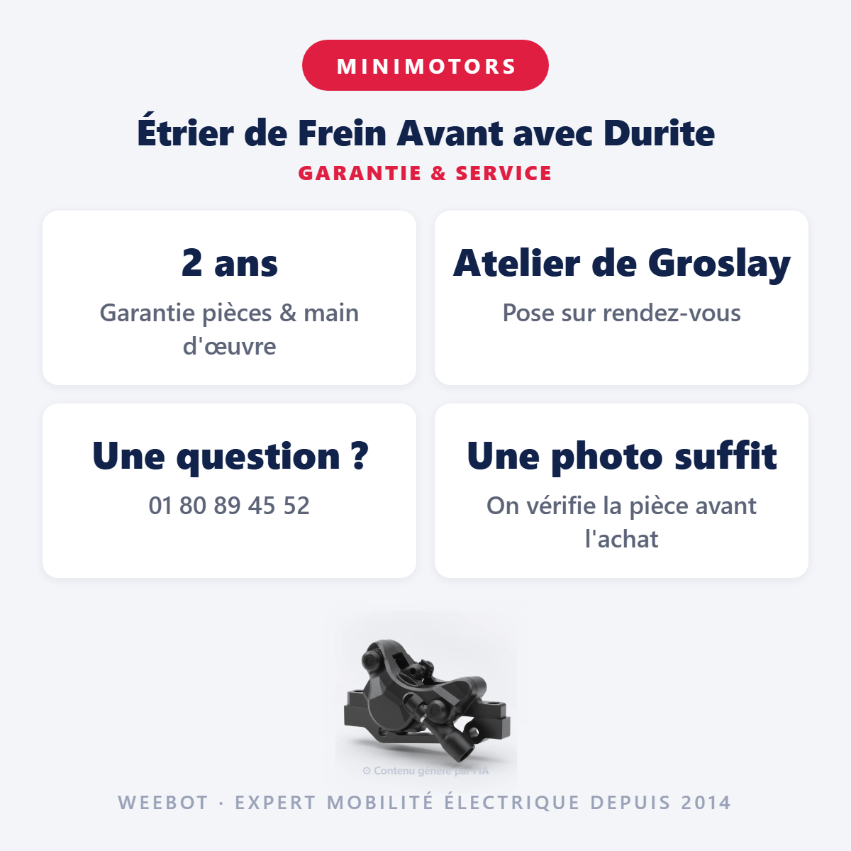 Étrier de Frein Avant avec Durite : garantie 2 ans et service après-vente