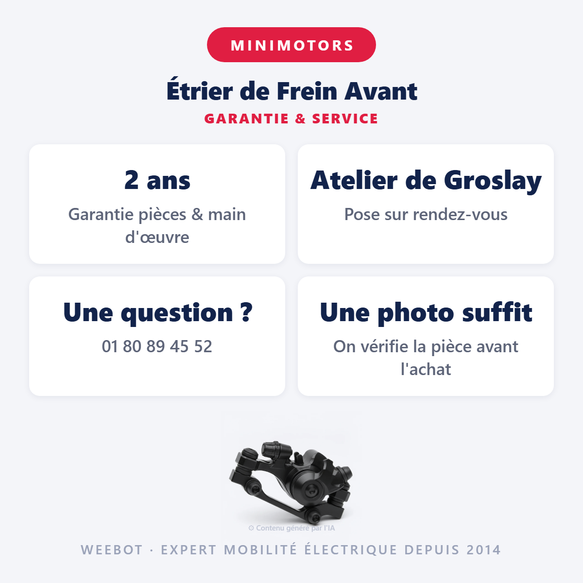 Étrier de Frein Avant : garantie 2 ans et service après-vente