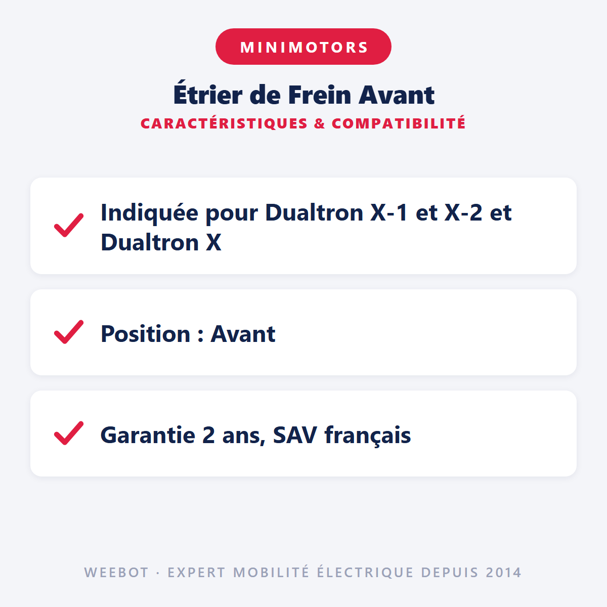Étrier de Frein Avant : caractéristiques et compatibilité