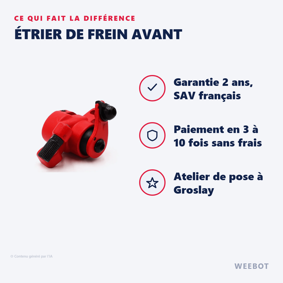 Étrier de Frein Avant pour Trottinette Électrique Ninebot Segway ZT3 Pro - Weebot