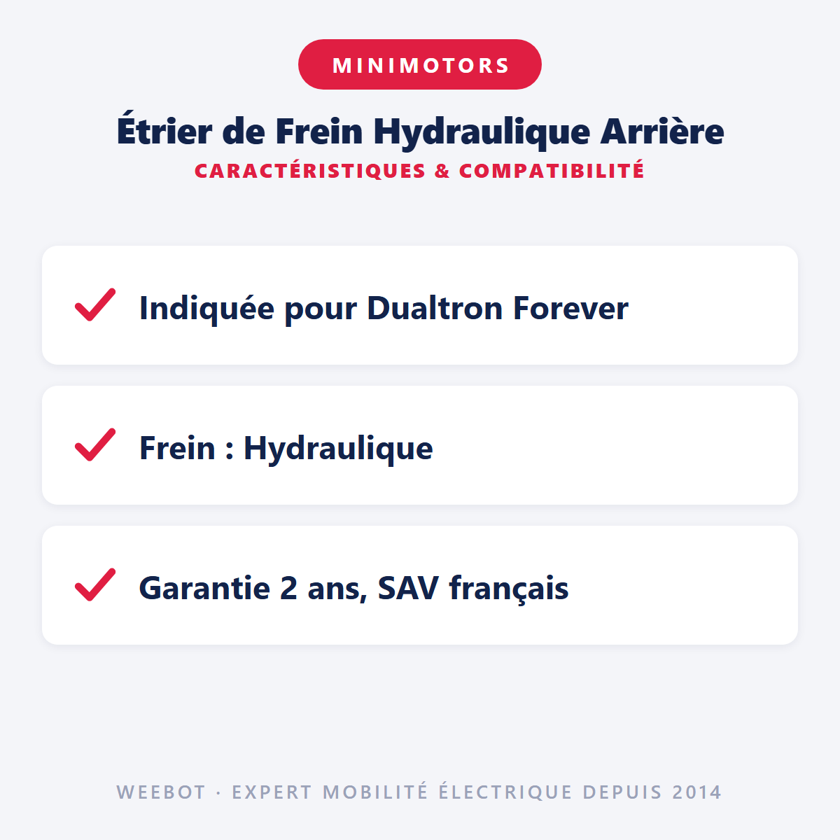 Étrier de Frein Hydraulique Arrière : caractéristiques et compatibilité