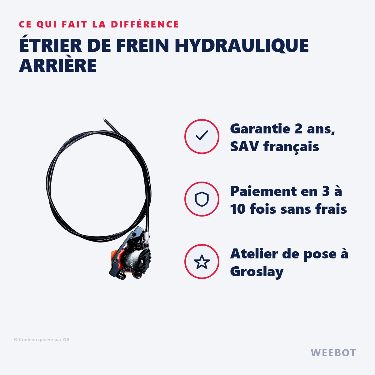 Étrier de Frein Hydraulique Arrière : les points forts