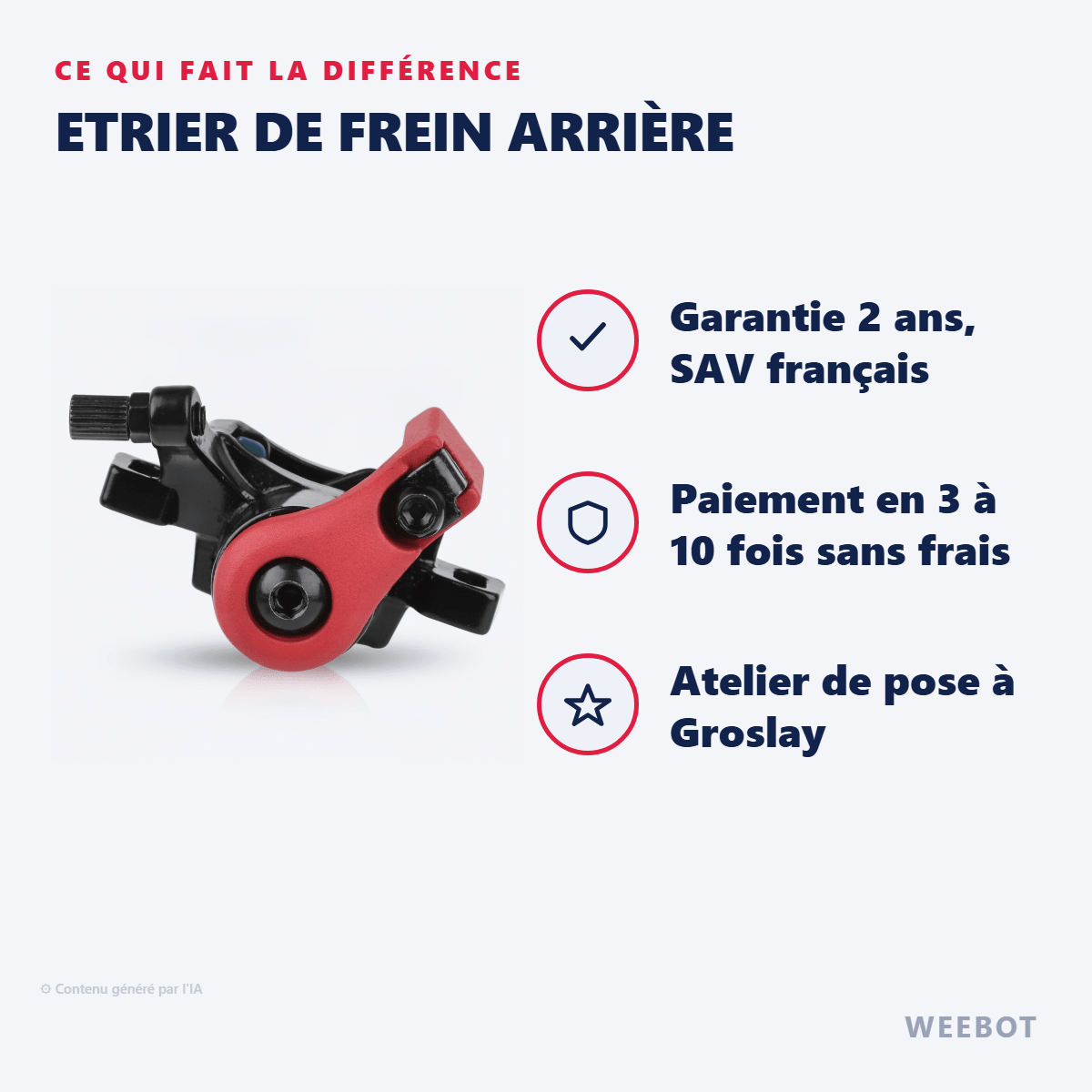 Etrier de Frein Arrière pour Trottinette Electrique Segway P100SE - Weebot