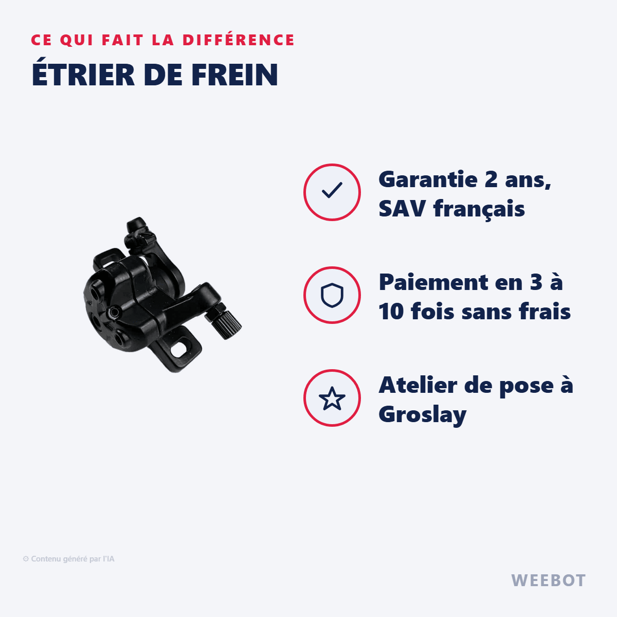 Étrier de Frein pour Trottinette Électrique Xiaomi M365 & Pro - Weebot