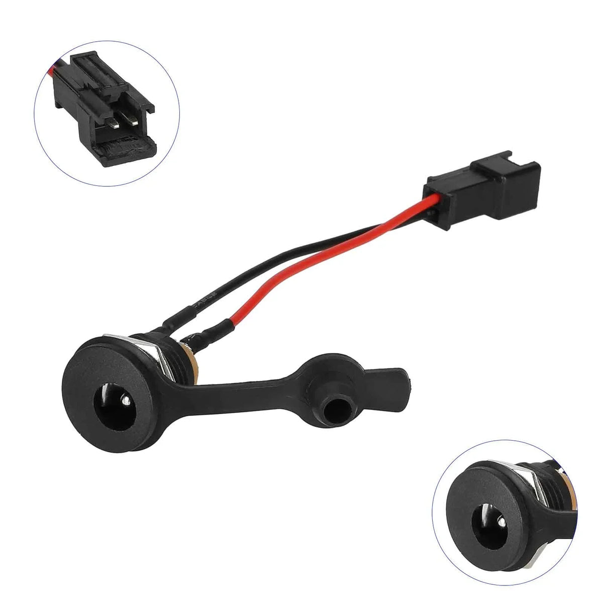 Port de charge DC2,1 rond avec bouchon étanche en étanchéité et connecteur SM à 2 broches