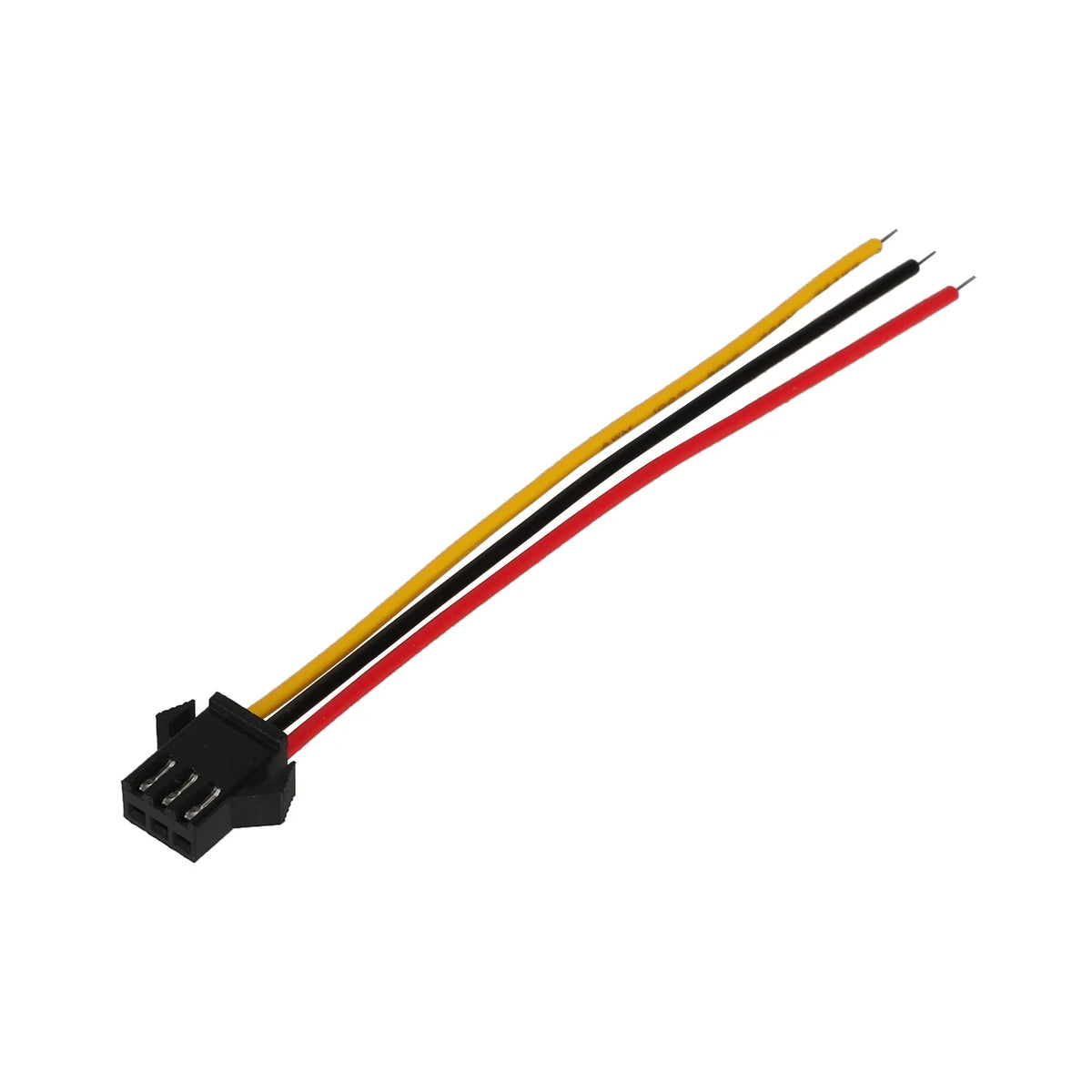 Câble connecteur mâle SM 3 broches de 10 cm avec fils électrique noir, jaune et rouge