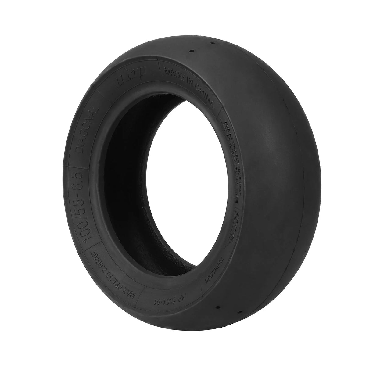 Pneu tubeless slick 11 pouces 100/55-6,5 vu de profil