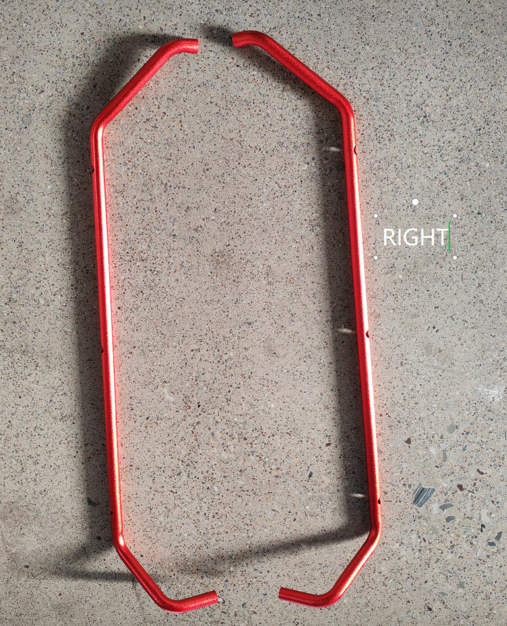 Tube de châssis droit rouge bordeaux pour trottinette électrique Dualtron Sonic Alien vu de dessus