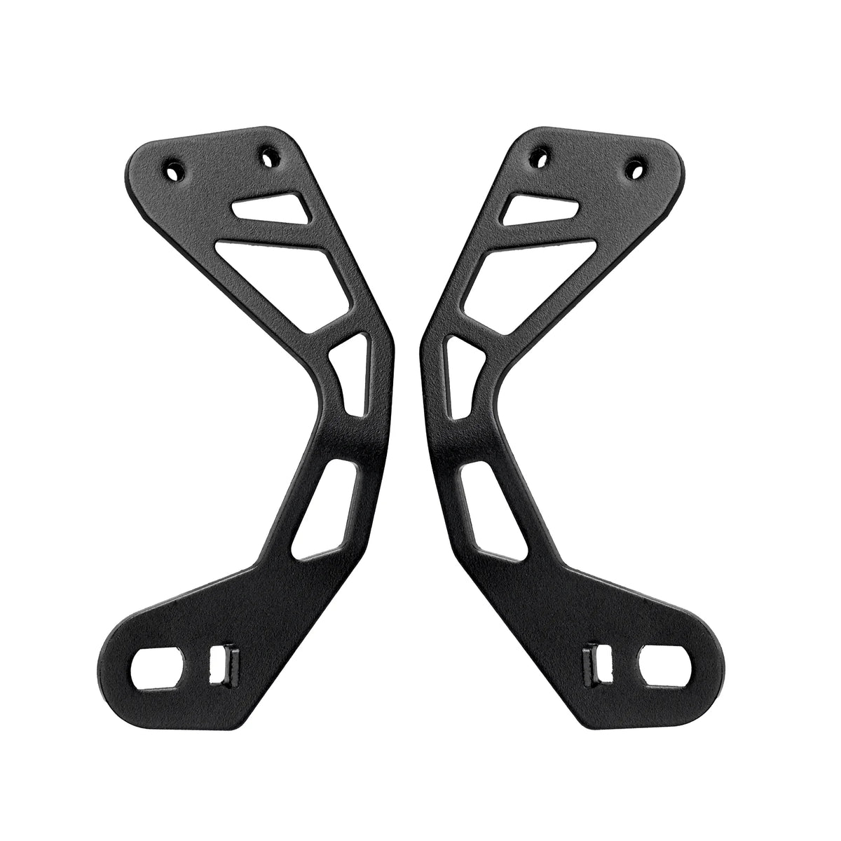 Supports de garde-boue arrière gauche et droit métalliques noirs