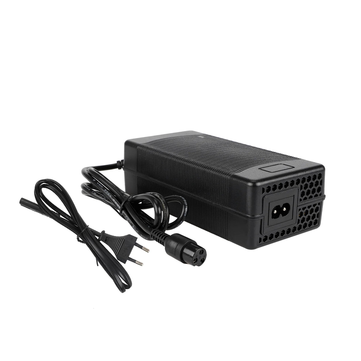 Chargeur noir 54,6V 3A avec prise aviation et câble d'alimentation secteur