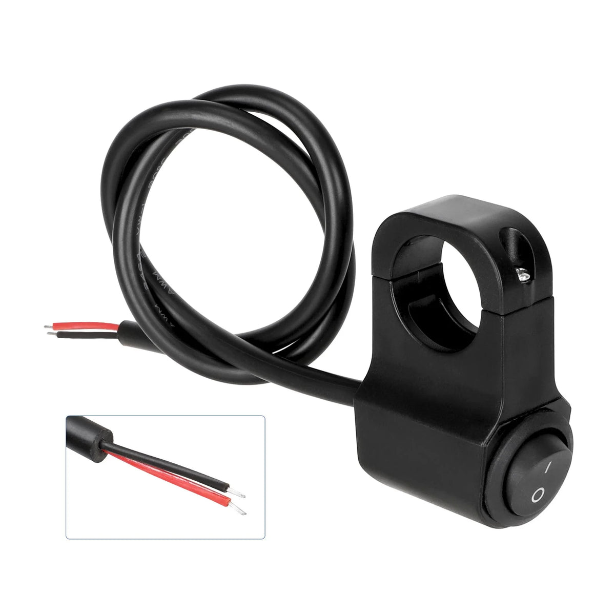 Commodo d'éclairage noir à 2 positions avec son câble de connexion