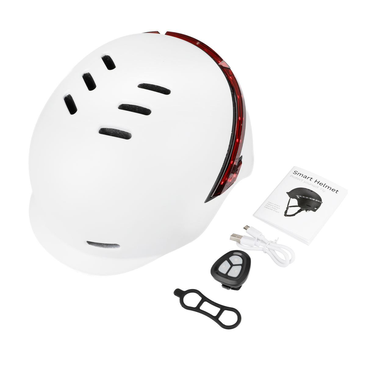 Casque avec Éclairage LED et Clignotants Télécommandés, vue 5