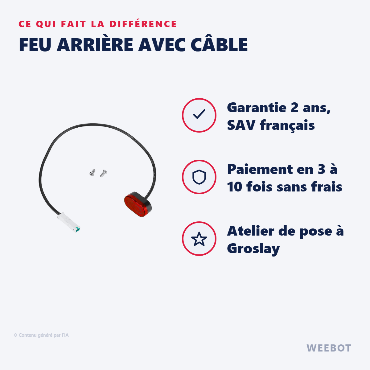 Feu Arrière avec Câble : les points forts
