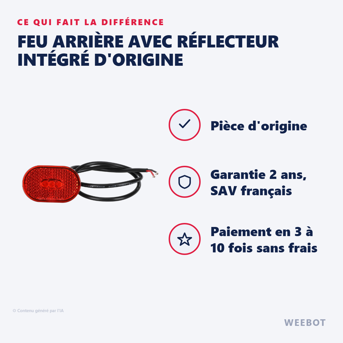 Feu Arrière avec Réflecteur Intégré d'Origine : les points forts