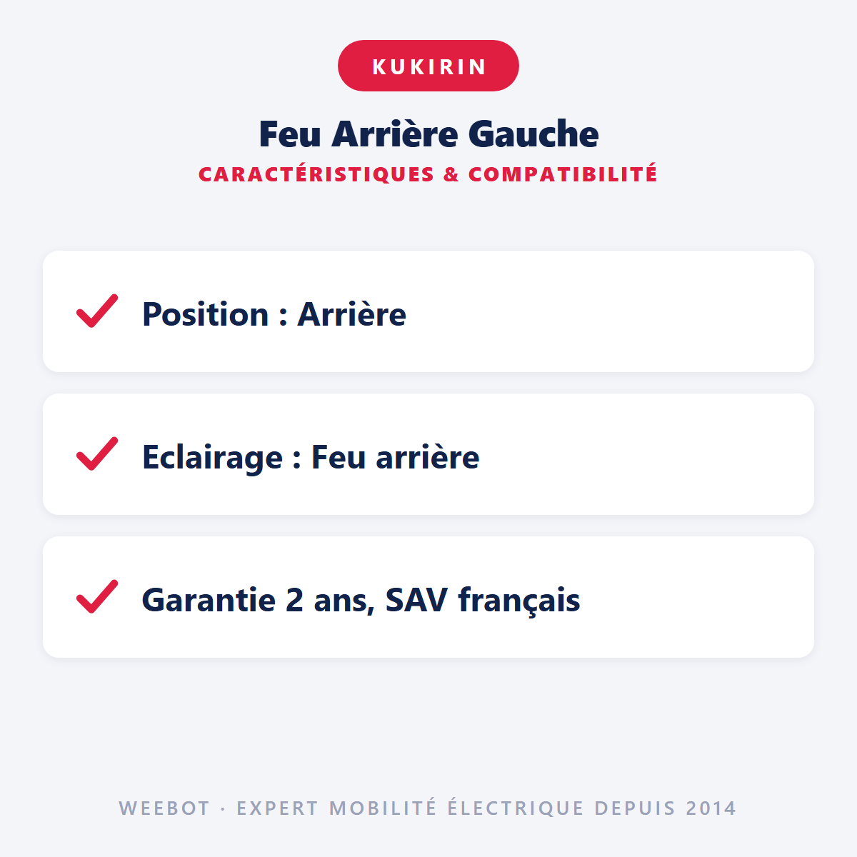 Feu Arrière Gauche : caractéristiques et compatibilité