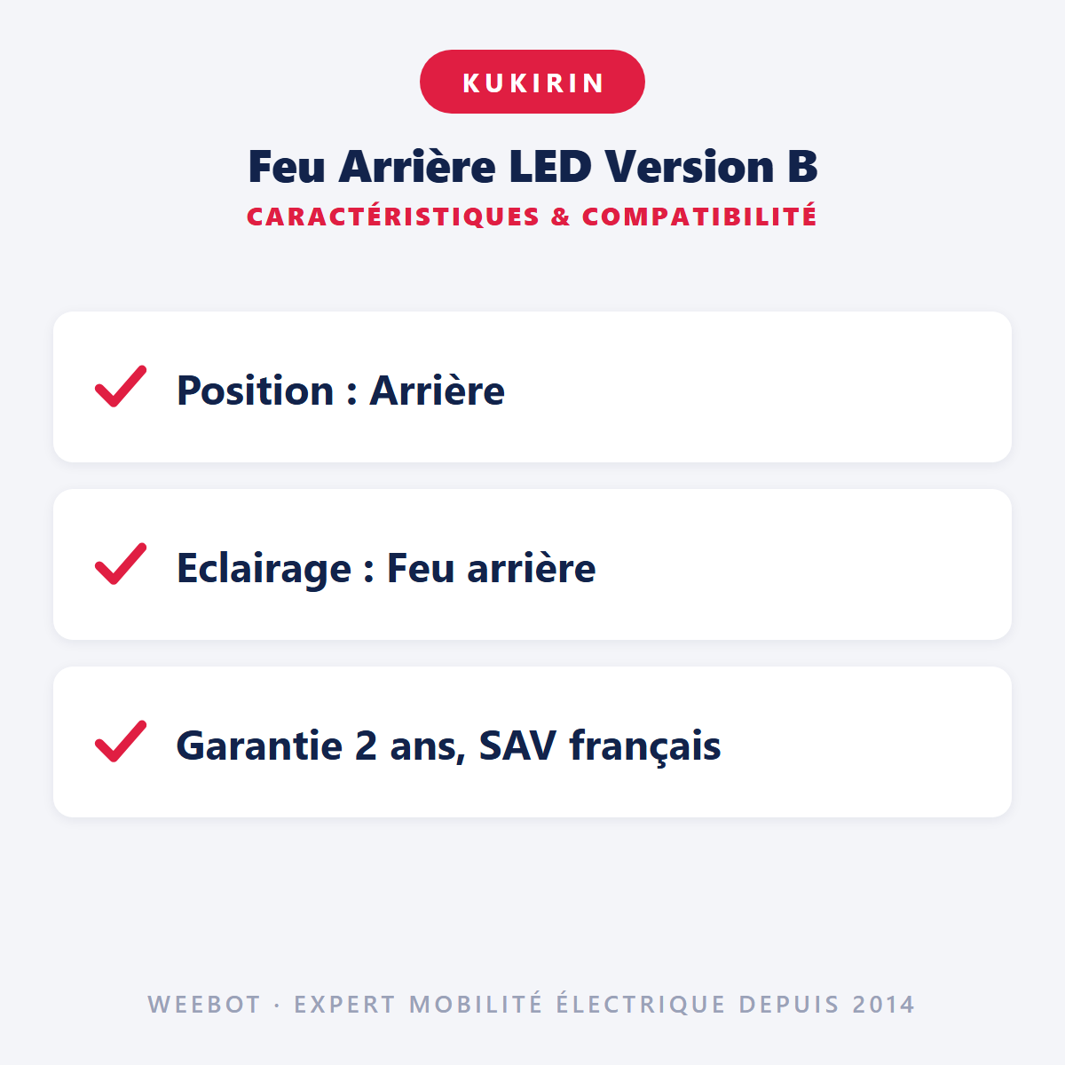 Feu Arrière LED Version B : caractéristiques et compatibilité