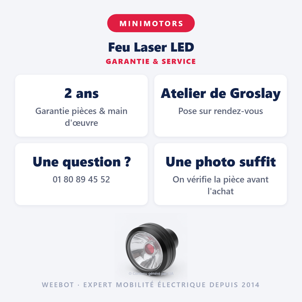 Feu Laser LED : garantie 2 ans et service après-vente