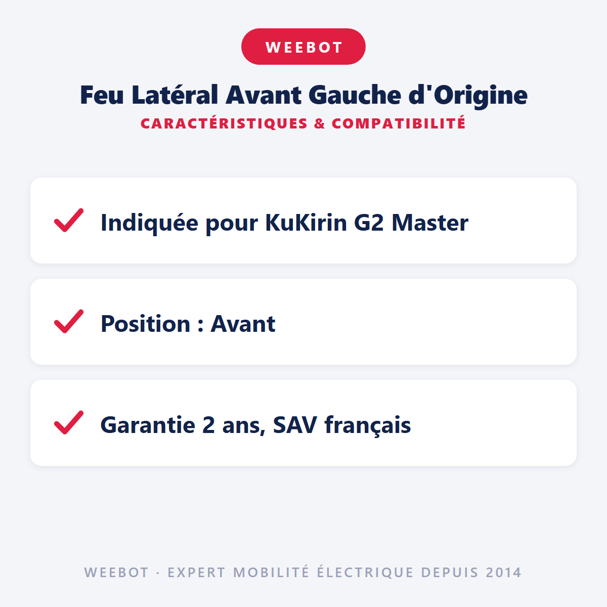 Feu Latéral Avant Gauche d'Origine : caractéristiques et compatibilité