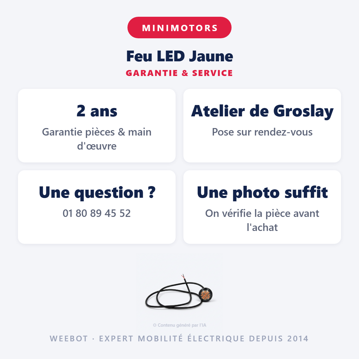 Feu LED Jaune : garantie 2 ans et service après-vente