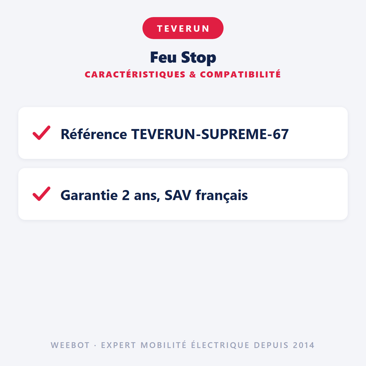 Feu Stop : caractéristiques et compatibilité