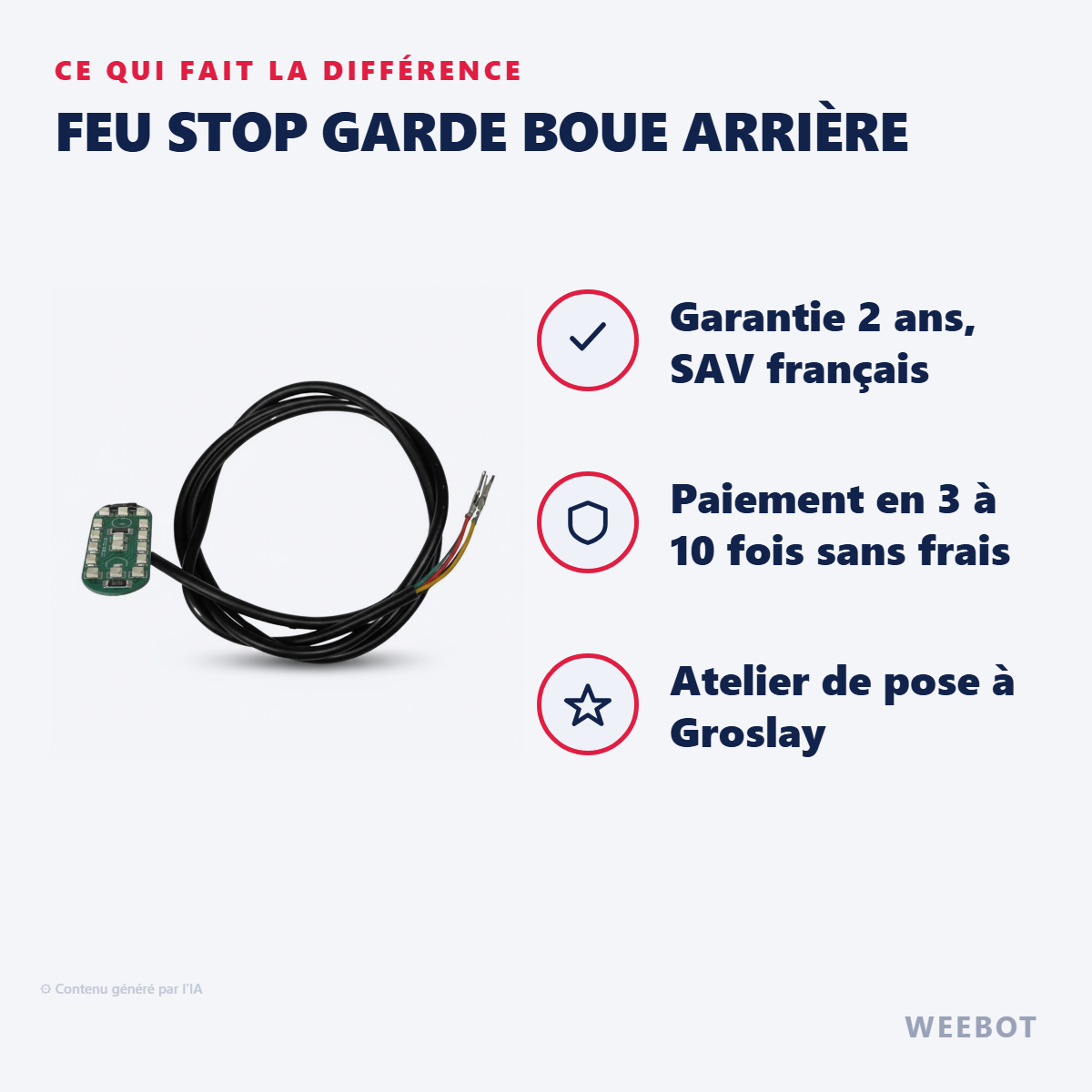 Feu Stop Garde Boue Arrière : les points forts