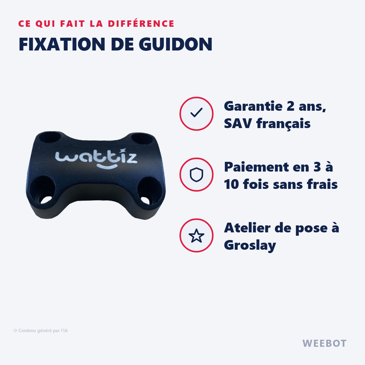 Fixation de Guidon pour Trottinette Électrique - Weebot
