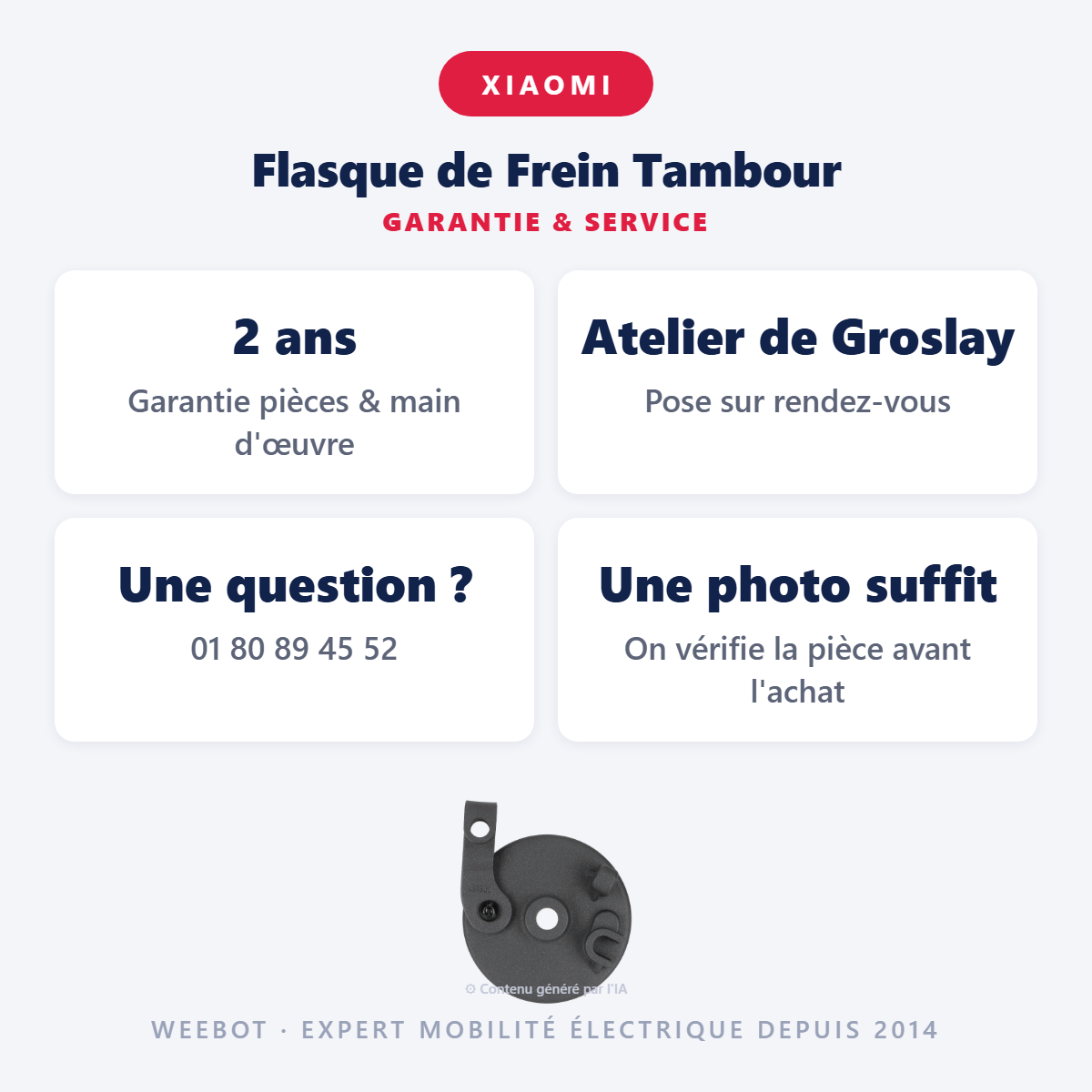 Flasque de Frein Tambour : garantie 2 ans et service après-vente