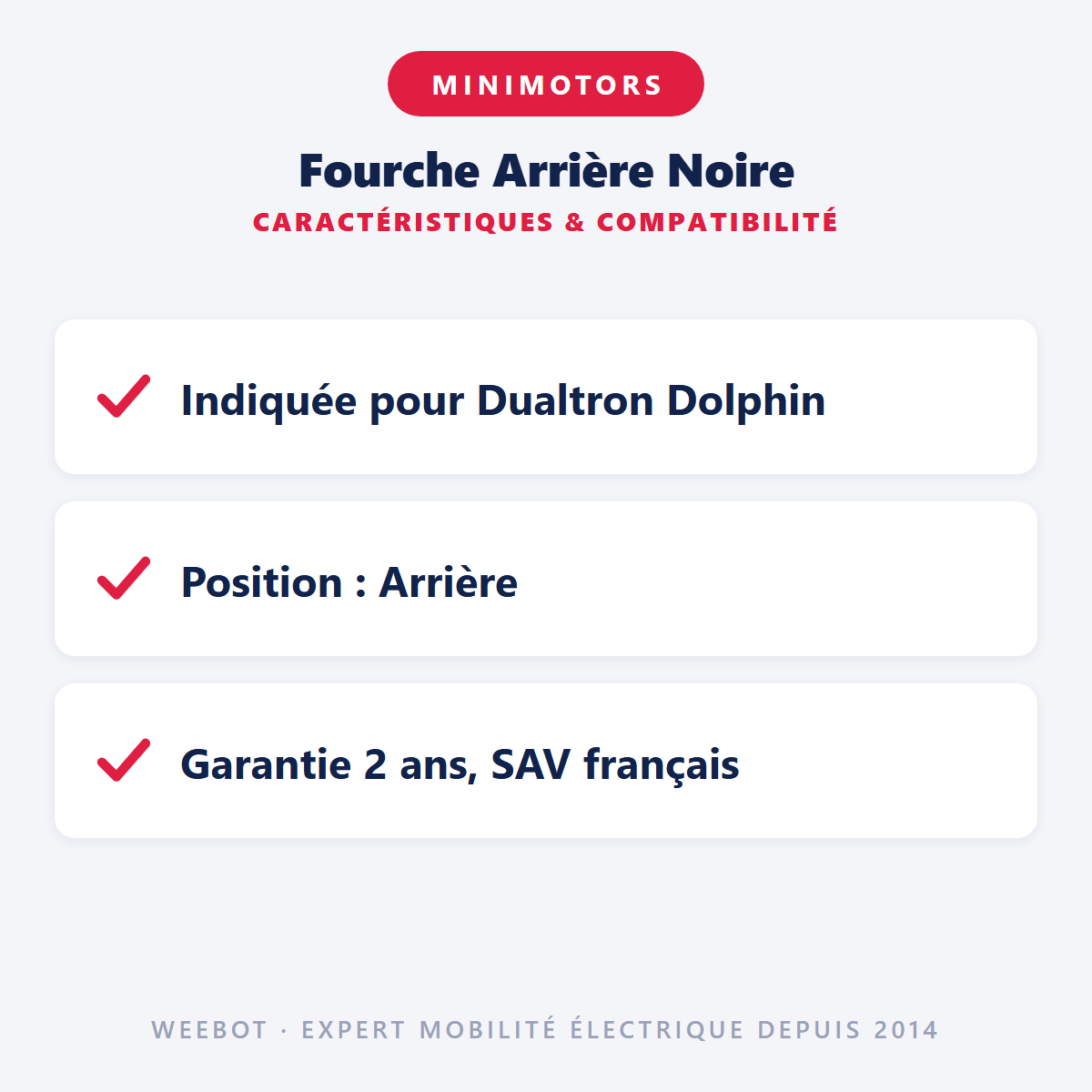 Fourche Arrière Noire : caractéristiques et compatibilité
