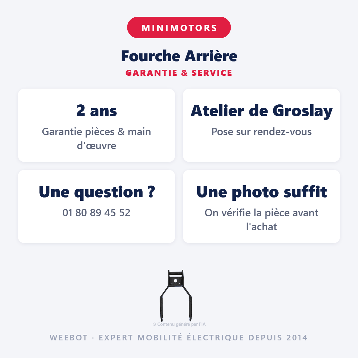Fourche Arrière pour Trottinette Électrique Dualtron Togo - Weebot