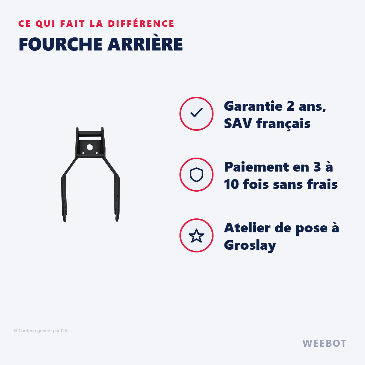Fourche Arrière pour Trottinette Électrique Dualtron Togo - Weebot