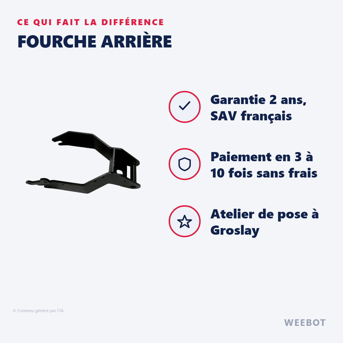 Fourche Arrière pour Trottinette Électrique Dualtron Togo Limited - Weebot