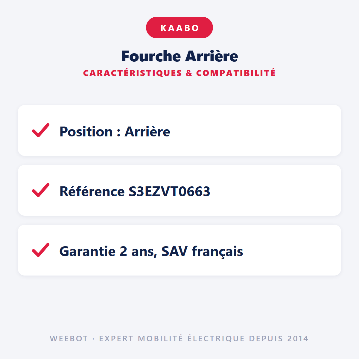 Fourche Arrière : caractéristiques et compatibilité