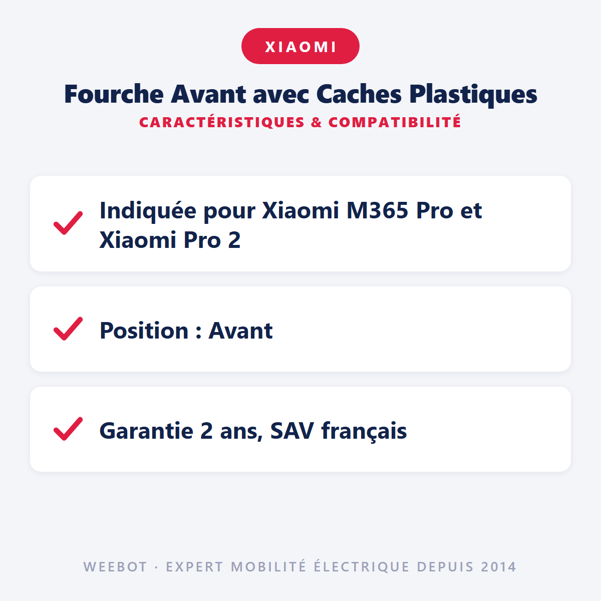 Fourche Avant avec Caches Plastiques : caractéristiques et compatibilité