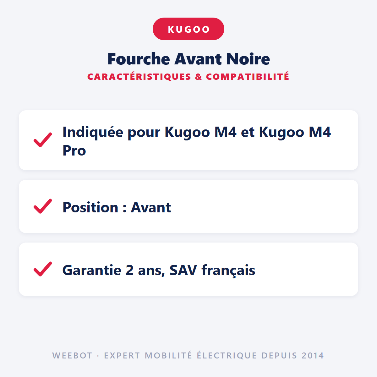 Fourche Avant Noire : caractéristiques et compatibilité
