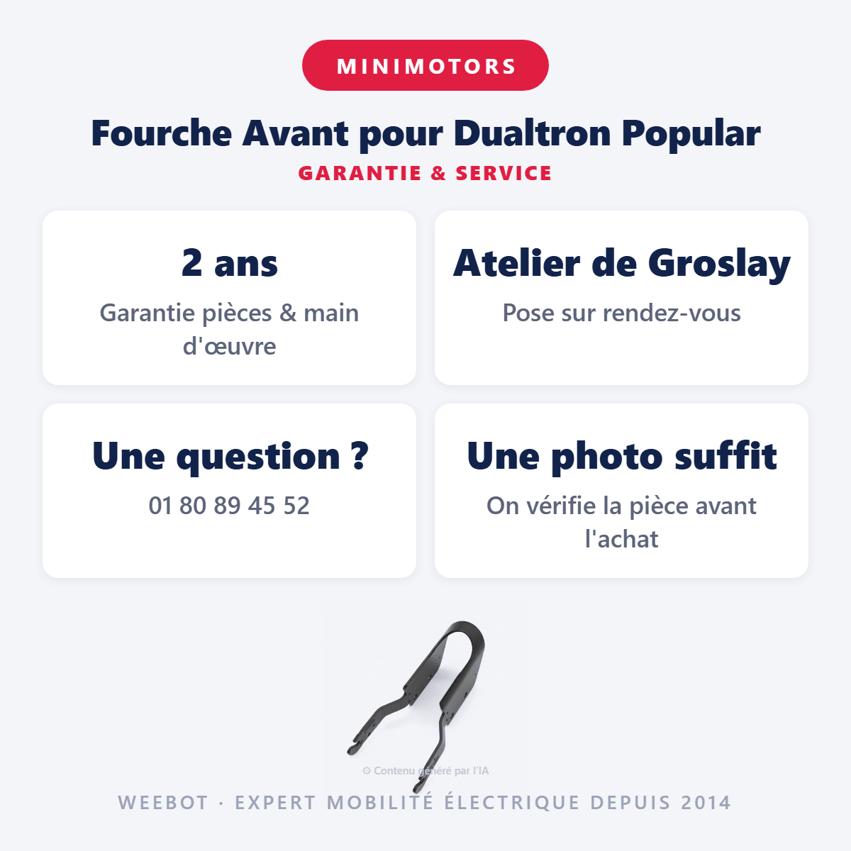 Fourche Avant pour Dualtron Popular - Weebot