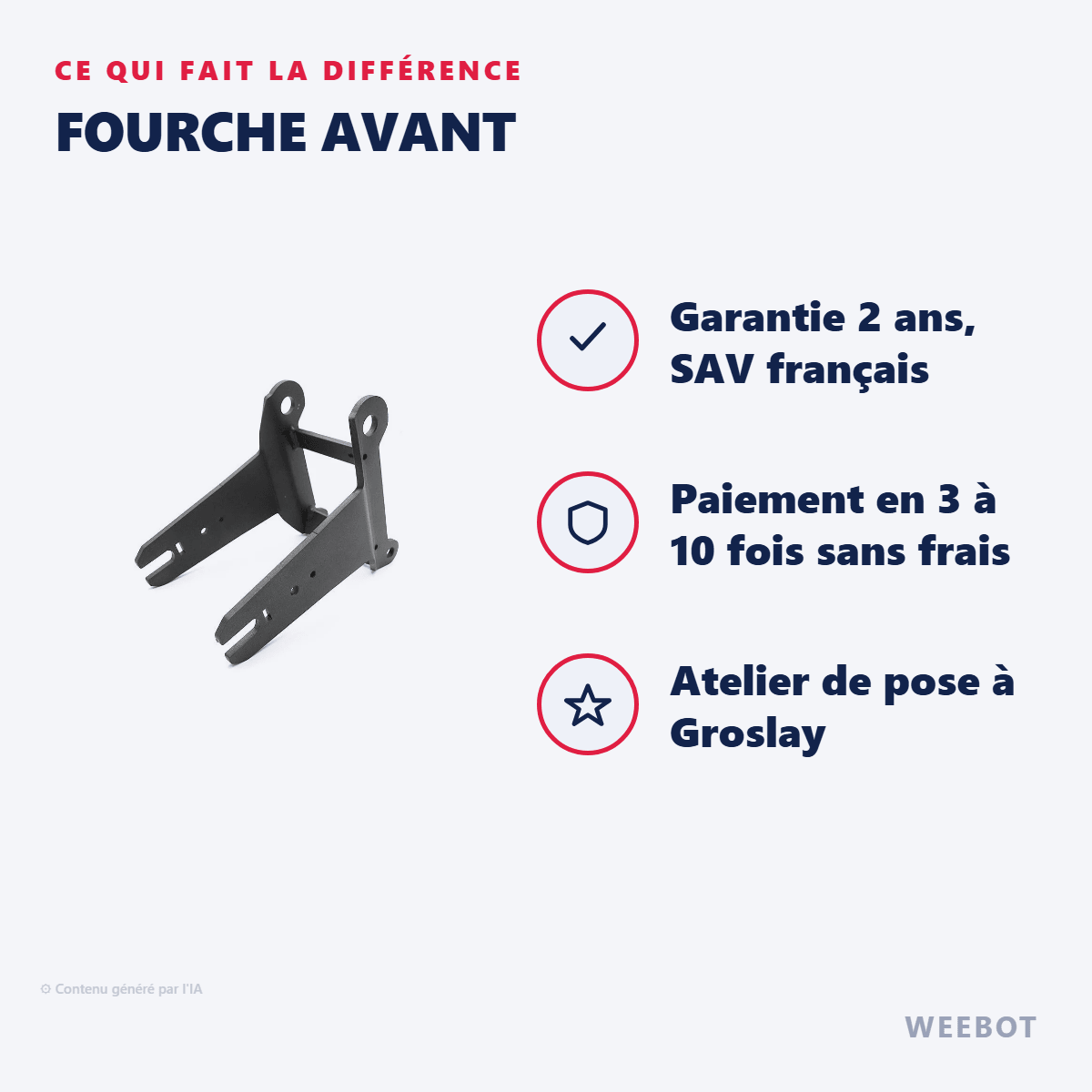 Fourche Avant pour Trottinette Électrique Dualtron Togo - Weebot