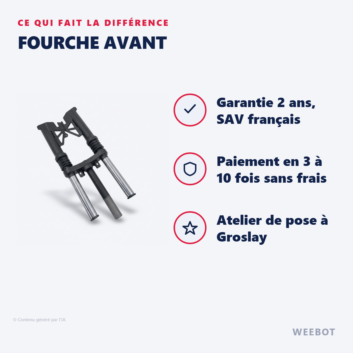 Fourche avant Pour Trottinette Électrique Segway Zt3 Pro - Weebot