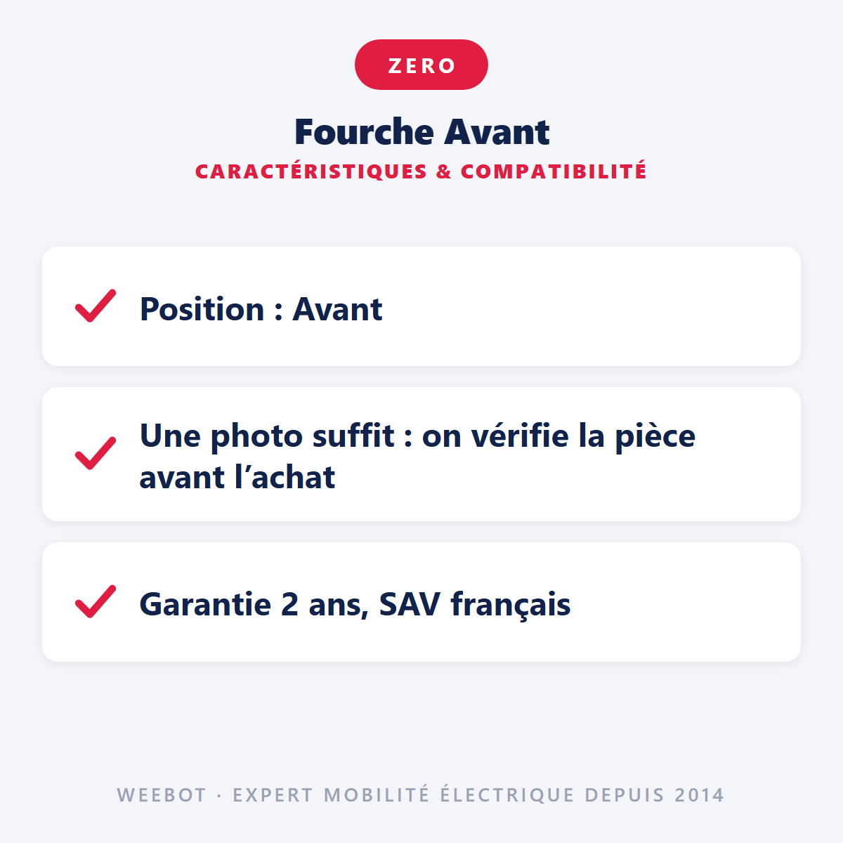 Fourche Avant pour Trottinette Électrique Z10 - Weebot